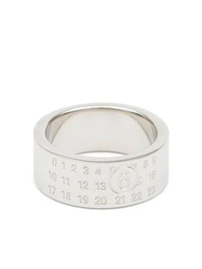 Mm6 Maison Margiela Silver Signature Logo Ring