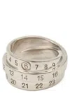 Mm6 Maison Margiela Triple Band Ring Featuring Engraved Numbers In Metallic