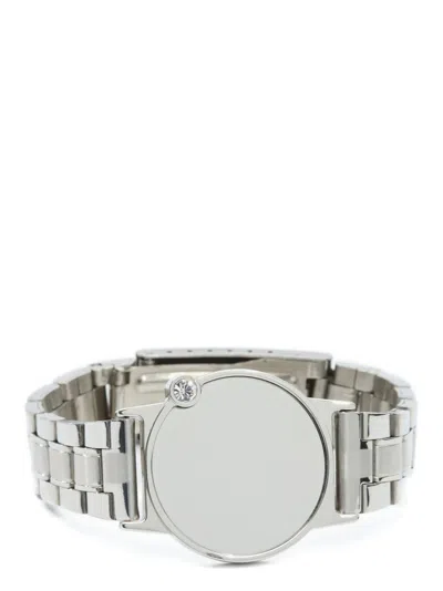 Mm6 Maison Margiela Silver Trompe Mirrored Bracelet In Gray