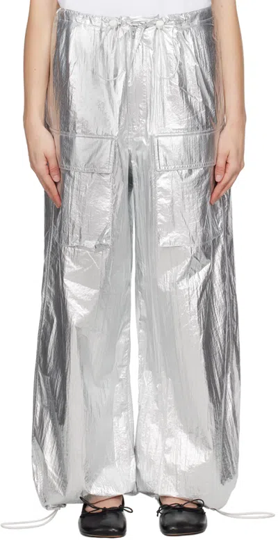 MM6 MAISON MARGIELA SILVER TYVEK TROUSERS