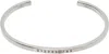 Mm6 Maison Margiela Silver 'year Of The Snake' Minimal Logo Cuff Bracelet In 969 Polished Slvr/rd