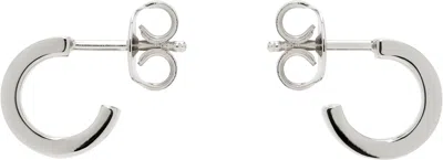 MM6 MAISON MARGIELA SILVER 'YEAR OF THE SNAKE' MINIMAL NUMERIC EARRINGS
