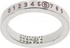 Mm6 Maison Margiela Silver 'year Of The Snake' Numeric Minimal Signature Ring In 969 Polished Slvr/rd