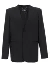 Mm6 Maison Margiela Black Single-breasted Jacket In Wool Blend