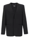 Mm6 Maison Margiela Black Single-breasted Jacket In Wool Blend In Black