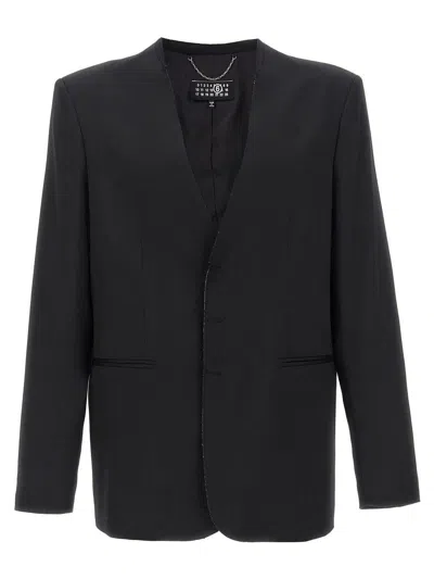 Mm6 Maison Margiela Single-breasted Blazer In Black