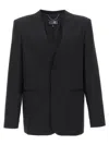 Mm6 Maison Margiela Mm6 By Maison Margiela Single-breasted Wool Blend Blazer In Black