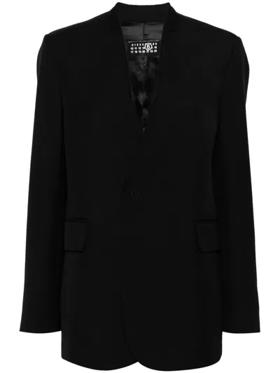 Mm6 Maison Margiela Single Breasted Blazer In Black