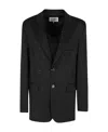 Mm6 Maison Margiela Top Insert Detailed Single Breasted Blazer In Black