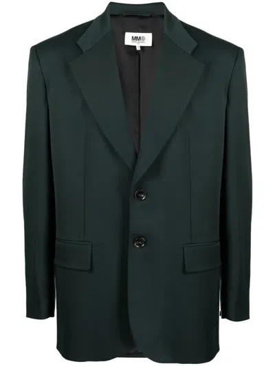 Mm6 Maison Margiela Single-breasted Blazer In Green