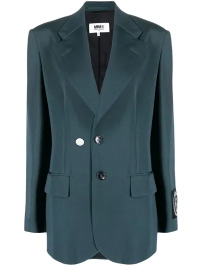 Mm6 Maison Margiela Single-breasted Blazer In Grün