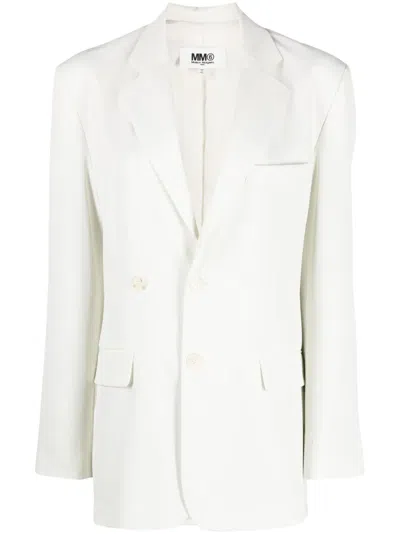 Mm6 Maison Margiela Single-breasted Blazer In Neutrals