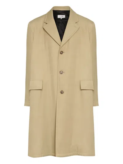 Mm6 Maison Margiela Single-breasted Coat In Brown