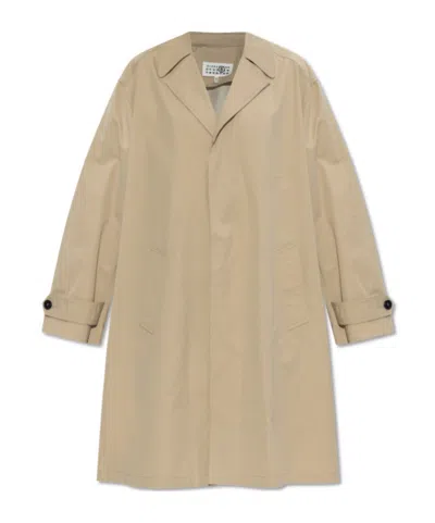 Mm6 Maison Margiela Single-breasted Coat In Nude