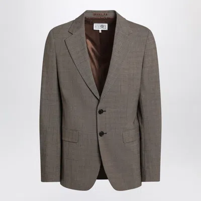 Mm6 Maison Margiela Single-breasted Jacket Brown In Wool Blend
