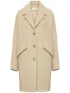 Mm6 Maison Margiela Pile Wool-blend Coat In Beige