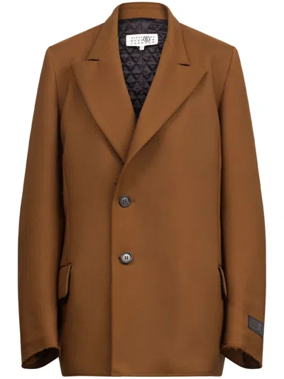 Mm6 Maison Margiela Single-breasted Over-sized Blazer In Brown