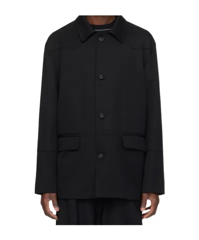 Mm6 Maison Margiela Single-breasted Short Coat In Black