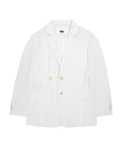 Mm6 Maison Margiela Single-breasted Suit Jacket In White