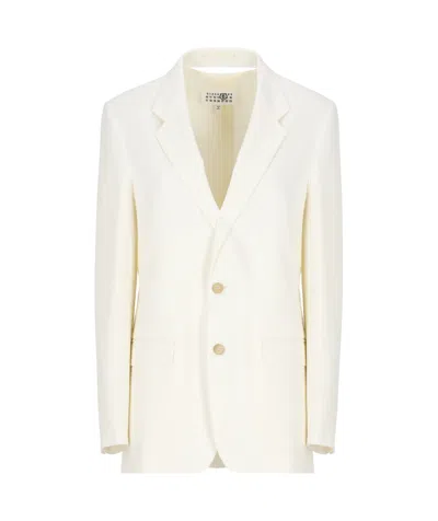 Mm6 Maison Margiela Twill Blazer In White