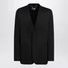 Mm6 Maison Margiela Black Single-breasted Jacket In Wool Blend