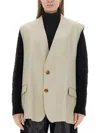 Mm6 Maison Margiela Mm6 By Maison Margiela Single-breasted Vest In Beige