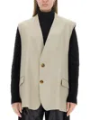 Mm6 Maison Margiela Mm6 By Maison Margiela Single-breasted Vest In Beige