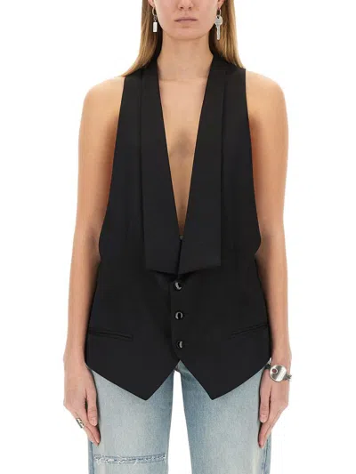 Mm6 Maison Margiela Single-breasted Vest In Black