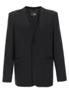 Mm6 Maison Margiela Mm6 By Maison Margiela Single-breasted Wool Blend Blazer In Black