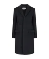 Mm6 Maison Margiela Single-breasted Wool-blend Coat In Black