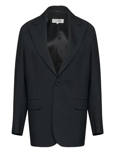 Mm6 Maison Margiela Single-button Tailored Blazer In Black