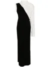 Mm6 Maison Margiela Combo One-sleeve Maxi Dress In Black