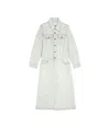 Mm6 Maison Margiela Single-stitch Denim Maxi Coat In White