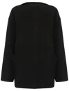 Mm6 Maison Margiela Oversize Wool Blend Sweater With Front Pockets In Black