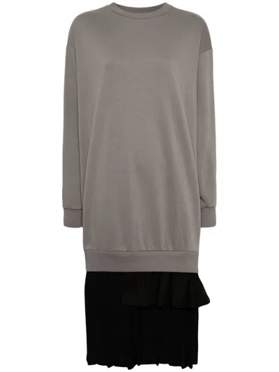 Mm6 Maison Margiela Single-stitch Knitted Dress In Grey