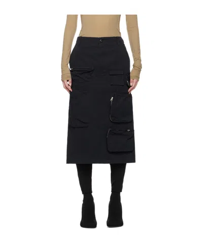 Mm6 Maison Margiela Single Stitch-logo Cargo Skirt In Black