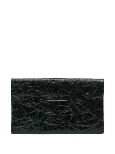 Mm6 Maison Margiela Single-stitch Logo Clutch Bag In Black