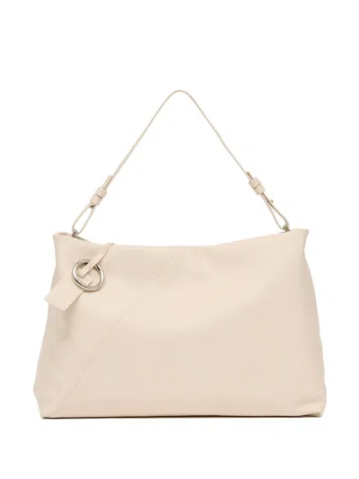 Mm6 Maison Margiela Single-stitch Logo Clutch Bag In Neutral