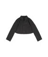Mm6 Maison Margiela Single-stitch Logo Cropped Jacket In Black
