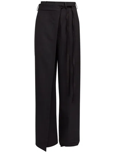 MM6 MAISON MARGIELA SINGLE-STITCH LOGO FLARED TROUSERS