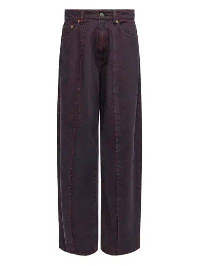 Mm6 Maison Margiela Single-stitch Logo Jeans In Purple