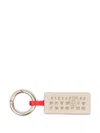 Mm6 Maison Margiela Single-stitch Logo Leather Key Ring In Gold