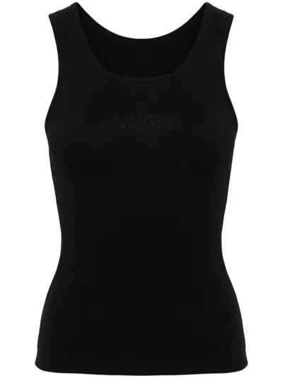 Mm6 Maison Margiela Single Stitch-logo Top In Black