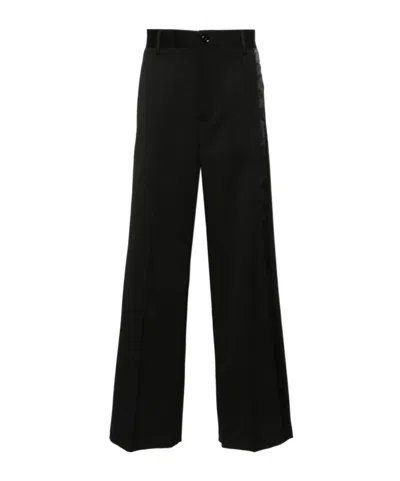 Mm6 Maison Margiela Single Stitch-logo Trousers In Black