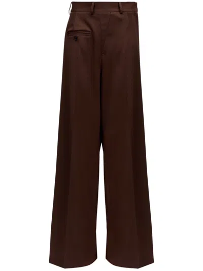 Mm6 Maison Margiela Twist Palazzo Pants In Brown