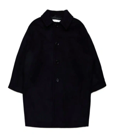 Mm6 Maison Margiela Kids' Single-stitch Single-breasted Coat In Black