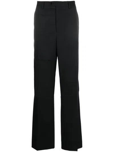 Mm6 Maison Margiela Single Stitch-logo Trousers In Black