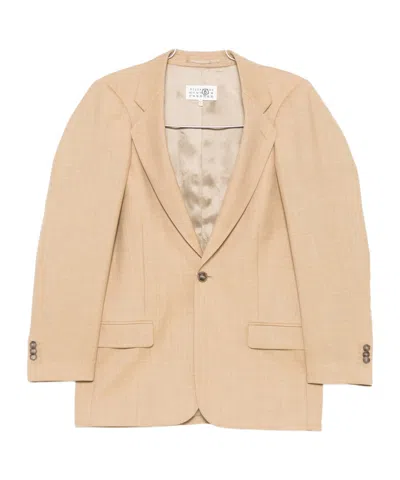 Mm6 Maison Margiela Single-breasted Blazer In Brown