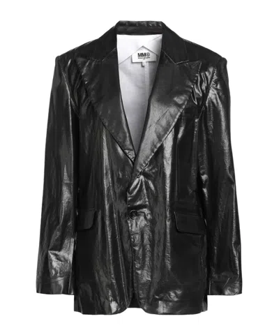 Mm6 Maison Margiela Single-breasted Suit Jacket In Black