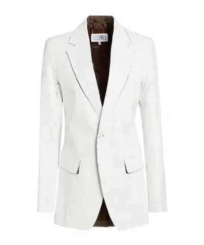 Mm6 Maison Margiela Single-breasted Suit Jacket In White